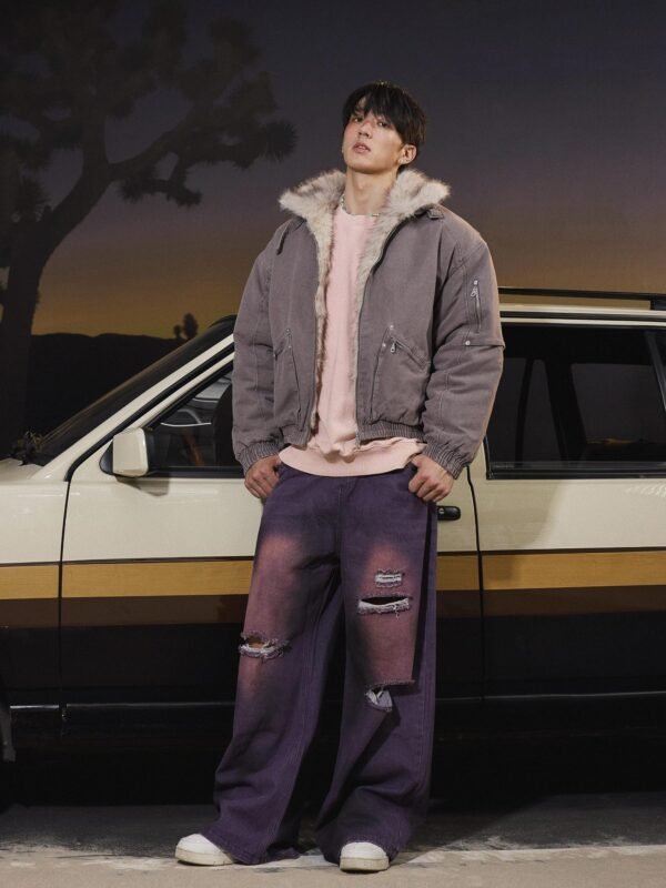 American Distressed & Ripped Wide Leg Jeans | Men's Floor-Length Straight Pants