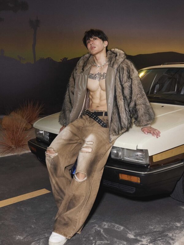 American Distressed & Ripped Wide Leg Jeans | Men's Floor-Length Straight Pants