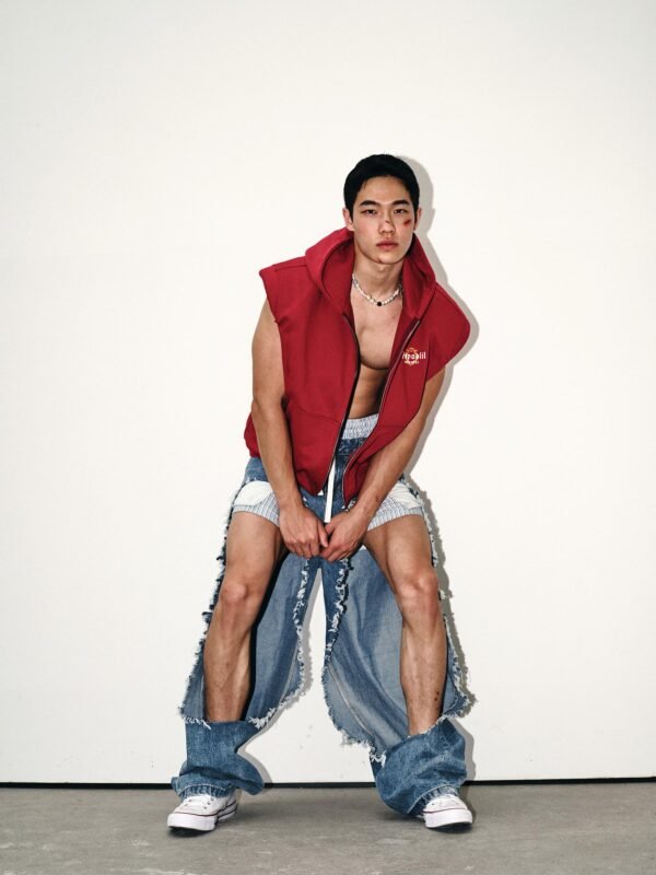 American Deconstructed Raw Edge Denim | Men's Unique Asymmetrical Jeans