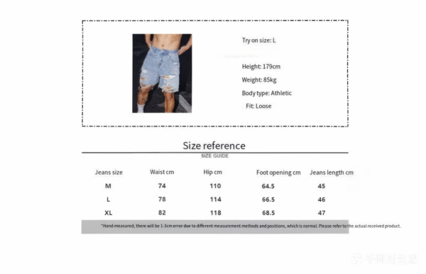 Men's Vintage Washed Destroyed Ripped Casual American Streetwear Shorts