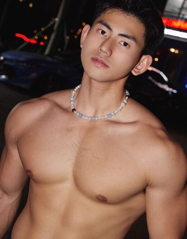 Natural Stone Pearl Men's Necklace | Handmade Collarbone Chain V2  40-45CM