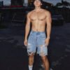 Men's Vintage Washed Destroyed Ripped Casual American Streetwear Shorts