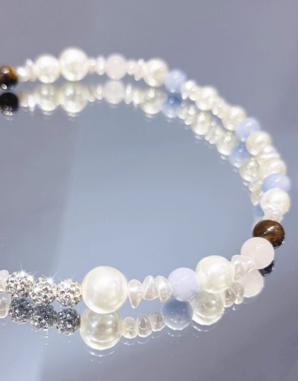 Natural Stone Pearl Men's Necklace | Handmade Collarbone Chain V2  40-45CM