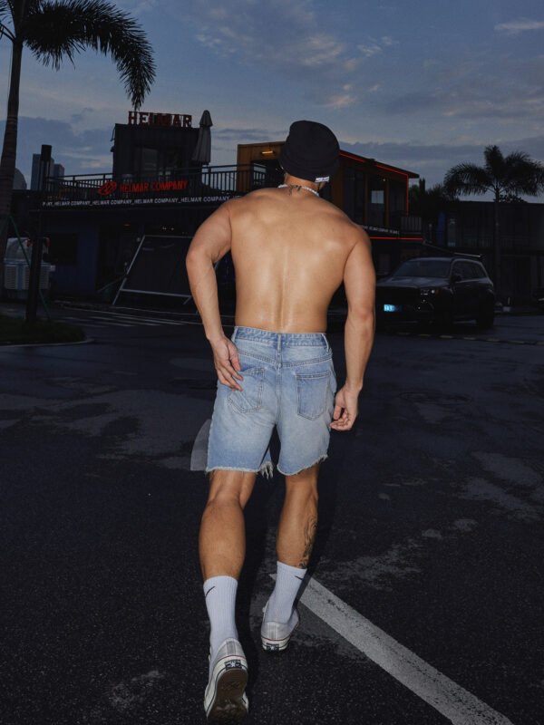Men's Vintage Washed Destroyed Ripped Casual American Streetwear Shorts