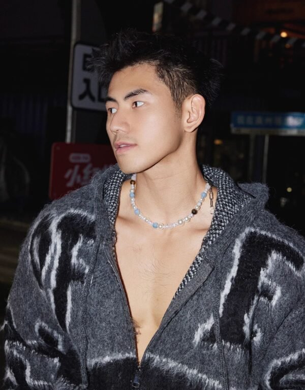 Natural Stone Pearl Men's Necklace | Handmade Collarbone Chain V2  40-45CM